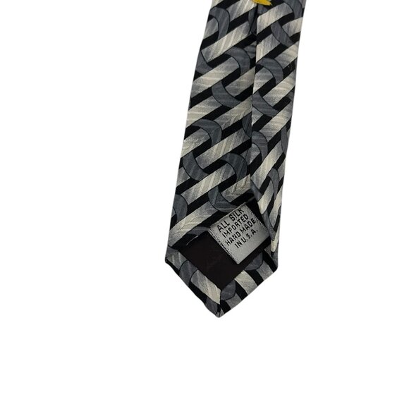 XMI Nordstrom 100% Silk Necktie Multicolor Geometric Woven Tie - Picture 6 of 7